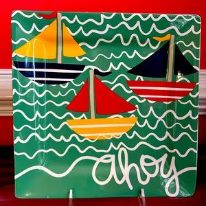 Coton colors nautical sailboat decorative plate/platter